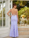 Elegant Lilac Mermaid Spaghetti Straps V Neck Applique Lace Maxi Long Party Prom Gowns,Evening Dresses,WGP383