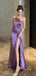 Sexy Purple One-Shoulder Sleeveless Mermaid Side Slit Long Prom Dress Ideas, Evening Party Dresses ,WGP1567