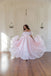 Elegant Off-the-Shoulder Organza Prom Dress Pink A-Line Formal Gown,WGP2129
