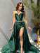Elegant Green Sweetheart Mermaid Side Slit Long Prom Dress Ideas, Evening Party Dresses, WGP1586