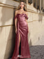 Elegant Pink Off-Shoulder Mermaid Side Slit Long Prom Dress Ideas, Evening Party Dresses ,WGP1879