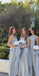 Elegant Blue Mismatched Sleeveless Mermaid Long Bridesmaid Dresses Online,WGM448