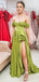 Elegant Green Off Shoulder Sweetheart A-Line Side Slit Party Prom Dresses,Evening Dress Online, WGP824