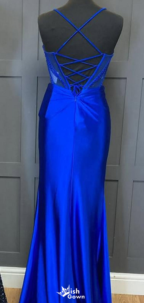 Sexy Spaghetii Strap Mermaid Long Prom Dress Ideas, Evening Party Dresses,WGP1828