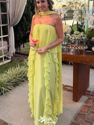 Casual Strapless A-line Long Prom Dress Ideas, Evening Party Dresses,WGP1830