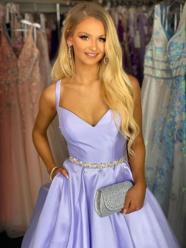 Elegant Purple Sweetheart A-line Strapless Sleeveless Party Prom Dresses,Evening Dress Online, WGP837