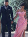 Elegant Pink Off-Shoulder Mermaid Long Prom Dress Ideas, Evening Party Dresses,WGP1772