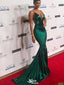 Sexy Green Spaghetti Strap Mermaid Long Prom Dress Ideas, Evening Party Dresses, WGP1998
