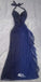 Shiny Halter Blue Sweetheart Long Party Dress Prom Dresses,Evening Dress Online, WGP930