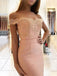 Elegant Pink Lace Off-Shoulder Mermaid Long Prom Dress Ideas, Evening Party Dresses,WGP1695