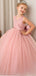 Flower Girls with Bow A-line Princess Gown for Wedding Kids Dress,FGD042