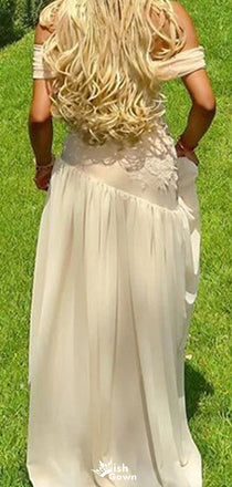 Elegant Off-shoulder tulle Sheath Long Prom Dress Ideas, Evening Party Dresses,WGP1202