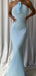 Elegant Blue Halter Mermaid Long Prom Dress Ideas, Evening Party Dresses,WGP1824