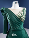 Gorgeous Green Single Long Sleeve Illusion A-line Lace up Back Party Dress Long Prom Dresses to Impress, WGP951