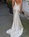 Elegant White Spaghetti Strap Mermaid Long Prom Dress Ideas, Evening Party Dresses,WGP1949