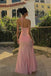 Elegant Pink V-Neck Mermaid Long Prom Dress Ideas, Evening Party Dresses, WGP2015