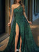 Sexy Green Sweetheart Mermaid Side Slit Long Prom Dress Ideas, Evening Party Dresses,WGP1661