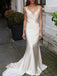 Elegant White Spaghetti Strap Mermaid Long Prom Dress Ideas, Evening Party Dresses,WGP1949