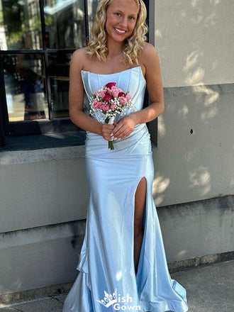Elegant Strapless Mermaid Long Prom Dress Ideas, Evening Party Dresses,WGP1225