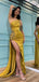 Sexy Mermaid Asymmetric Side Slit Popular Long Evening Dresses, Formal Dresses, Birthday Party, WGP583