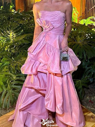 Elegant Straight Across Strapless A-line Long Prom Dress Ideas, Evening Party Dresses,WGP1243