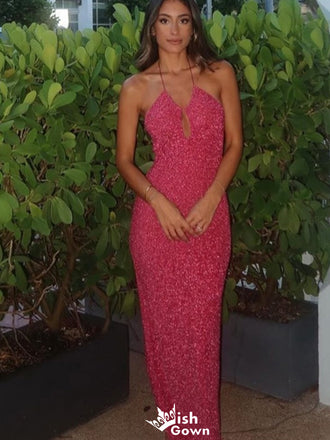 Sexy Halter Backless Mermaid Long Prom Dress Ideas, Evening Party Dresses,WGP1267