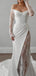 Elegant White Long Sleeve Lace Mermaid Long Wedding Dresses With Sweep Trailing ,WDH166