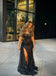 Sexy Black Sweetheart Mermiad Side Slit Long Prom Dress Ideas, Evening Party Dresses,WGP1650