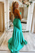 Elegant Green Mermaid Spaghetti Straps Lace Up Cheap Maxi Long Party Prom Gowns,Evening Dresses,WGP427