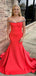 Charming Red Mermaid Sweetheart Off Shoulder Beads Cheap Maxi Long Party Prom Gowns,Evening Dresses,WGP445