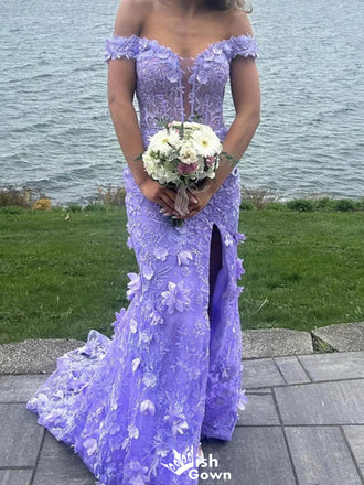 Gorgeous Sweetheart Off-shoulder Lace Mermaid Long Prom Dress Ideas, Evening Party Dresses,WGP1281