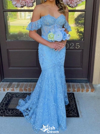 Gorgeous Sweetheart Off-shoulder Mermaid Long Prom Dress Ideas, Evening Party Dresses,WGP1307