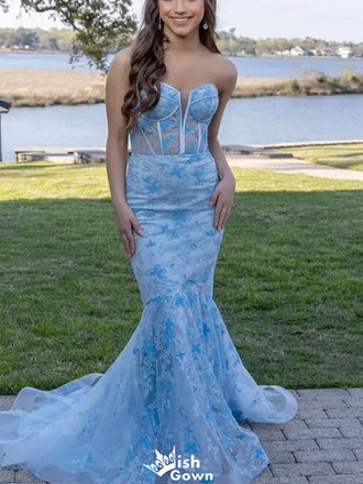 Gorgeous Sweetheart Notched Mermaid Long Prom Dress Ideas, Evening Party Dresses,WGP1308