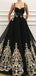 Elegant Black A-Line Spaghetti Strap Popular Long Evening Dresses, Formal Dresses, Birthday Party, WGP587