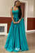 Green A-line Pleats Long Party Dress Prom Dresses,Evening Dress Online, WGP896