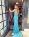 Stunning Blue Plunging Mermaid Party Dress Long Prom Dresses to Impress, WGP959