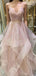 Gorgeous Pink Spaghetti Strap Sleeveless A-Line Long Prom Dress Ideas, Evening Party Dresses , WGP1887