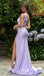 Elegant Purple One-Shoulder Mermaid Side Slit Long Prom Dress Ideas, Evening Party Dresses,WGP1617
