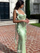 Elegant Green Spaghetti Strap Mermaid  Long Prom Dress Ideas, Evening Party Dresses,WGP1740