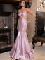Charming Pink Spaghetti Strap Mermaid Long Prom Dress Ideas, Evening Party Dresses, WGP1990