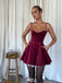 Elegant Red Spaghetti Strap A-Line Short Homecoming Dresses For Birthday Party, EPT682