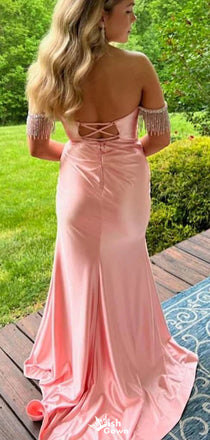 Formal Off-shoulder Mermaid Long Prom Dress Ideas, Evening Party Dresses,WGP1373