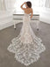 Romantic Sweetheart Mermaid Sleeveless With Trailing Flower Lace Popular Bridal Long Wedding Dresses, WDH151