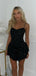 Glowing Black Spaghetti Strap Popular Cheap Short Homecoming Dresses, EPT201