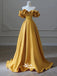 Sexy Yellow Strapless A-line Party Prom Dresses,Evening Dress Online with Ruffles, WGP874