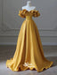 Sexy Yellow Strapless A-line Party Prom Dresses,Evening Dress Online with Ruffles, WGP874