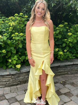 Elegant Strapless Straight Across Mermaid Long Prom Dress Ideas, Evening Party Dresses,WGP1426