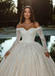 Elegant White Off-Shoulder Lace A-Line Long Wedding Dresses With Sweep Trailing ,WDH167