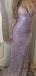 Charming Purple Spaghetti Strap Mermaid  Long Prom Dress Ideas, Evening Party Dresses,WGP1718