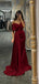 Elegant Red Off-Shoulder Mermaid Long Prom Dress Ideas, Evening Party Dresses,WGP1665